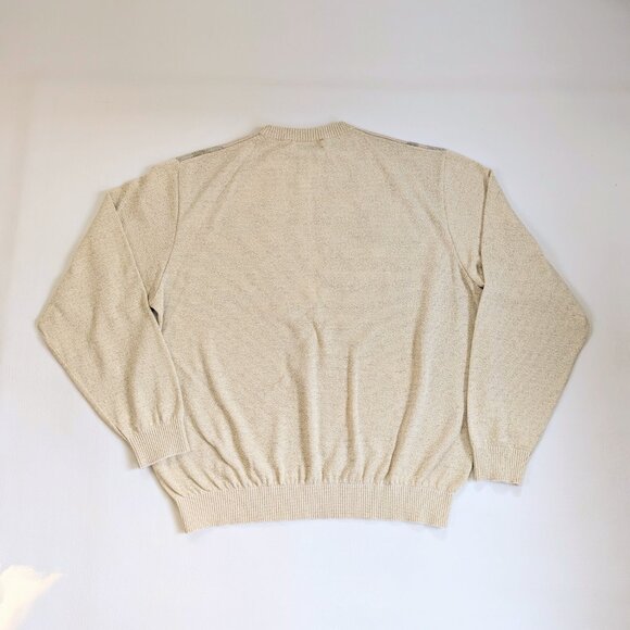 St. Croix Knits Men's Pastel Sweater Size Large Geometric Print Muted Yellow - Picture 4 of 9